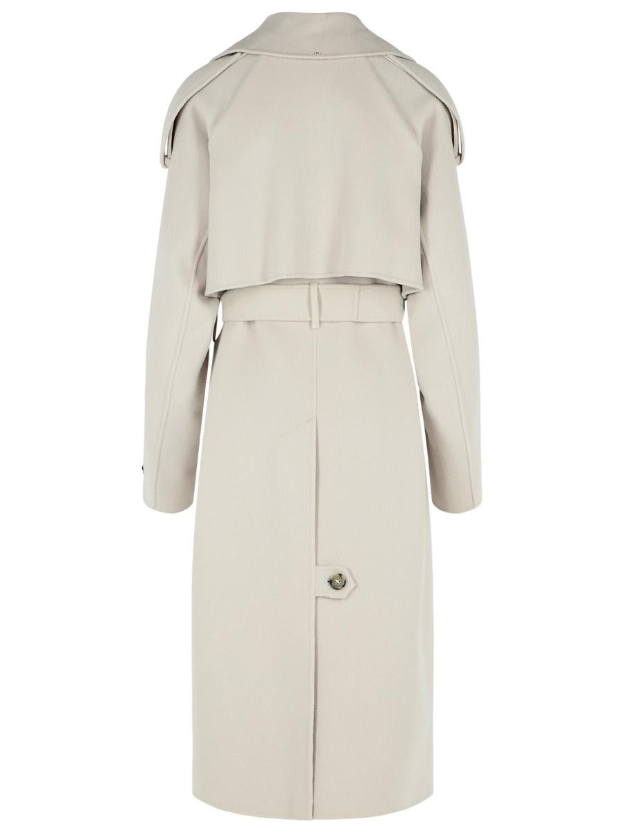Sportmax 'Fiore' Beige Virgin Wool Coat