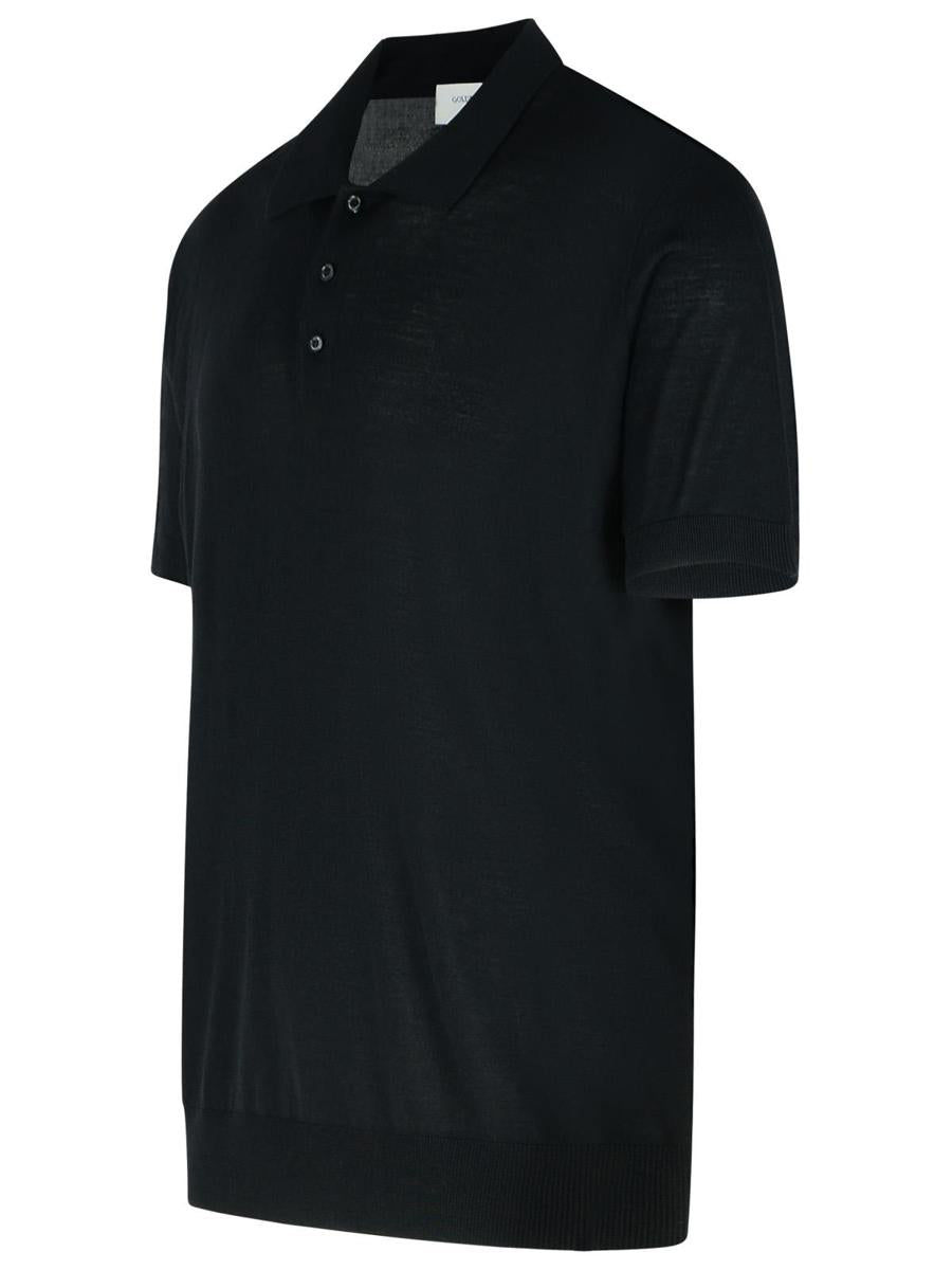 Golden Goose Black Virgin Wool Polo Shirt