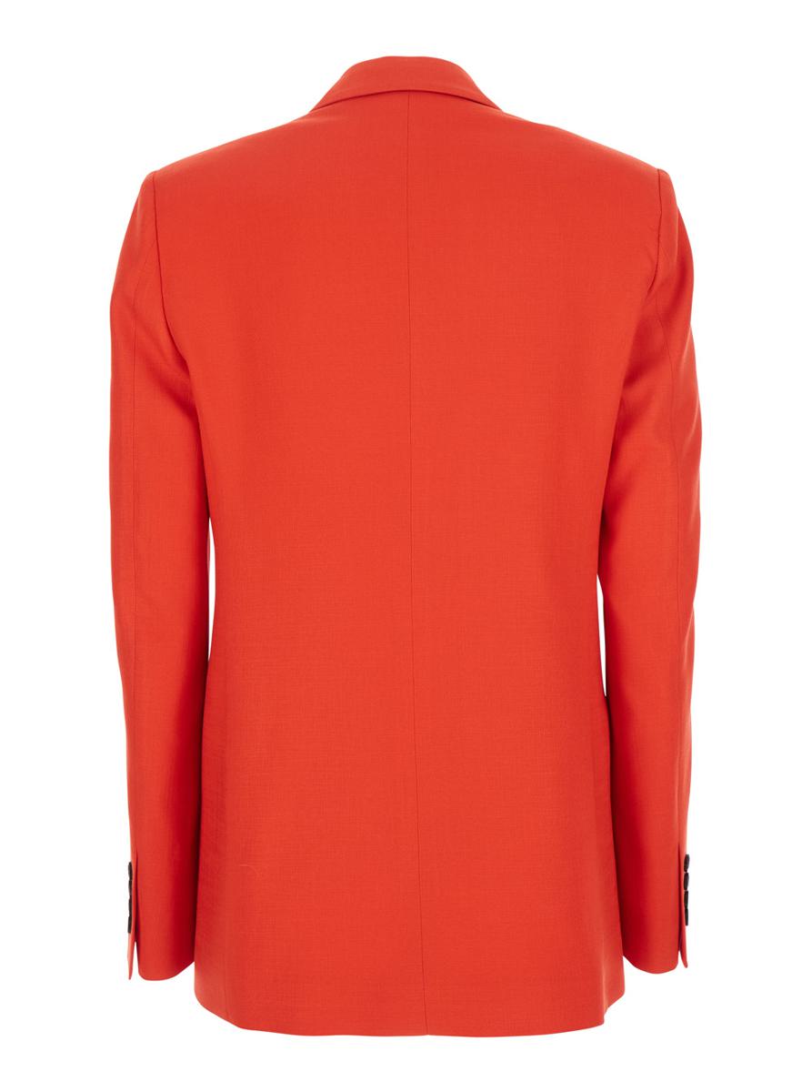 Red Jacket With Classic Lapels And Chest Pocket In Viscose Blend Woman