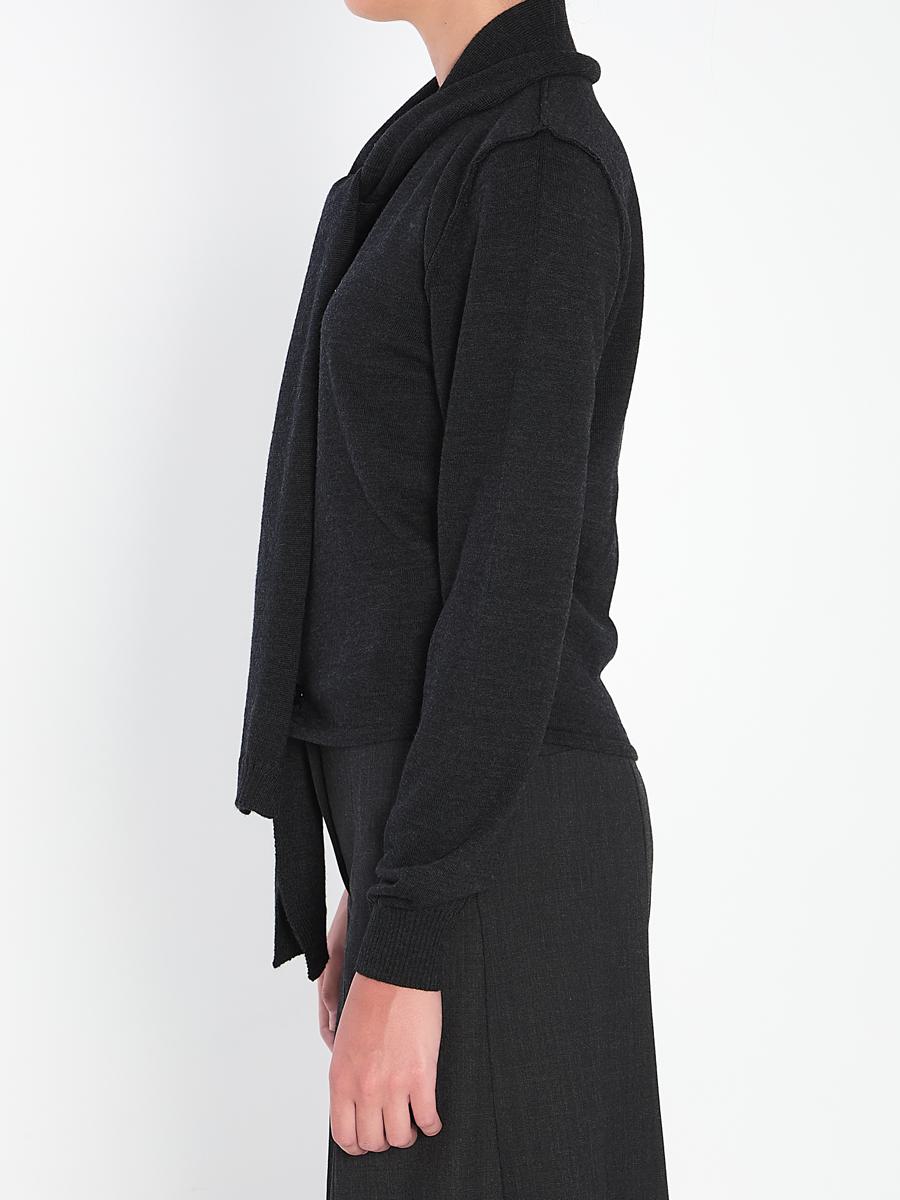 Twisted Cardigan With Scarf