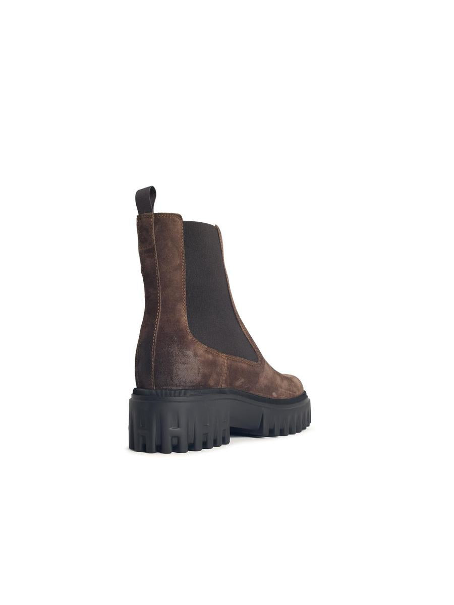 Hogan Brown Suede Ankle Boots