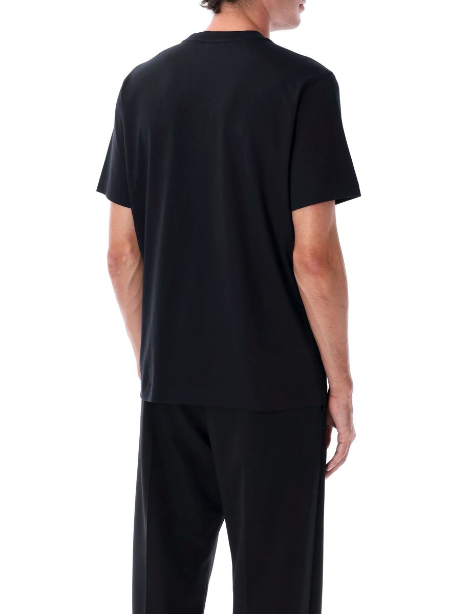 Burberry Black Cotton Knight Stamp T-Shirt