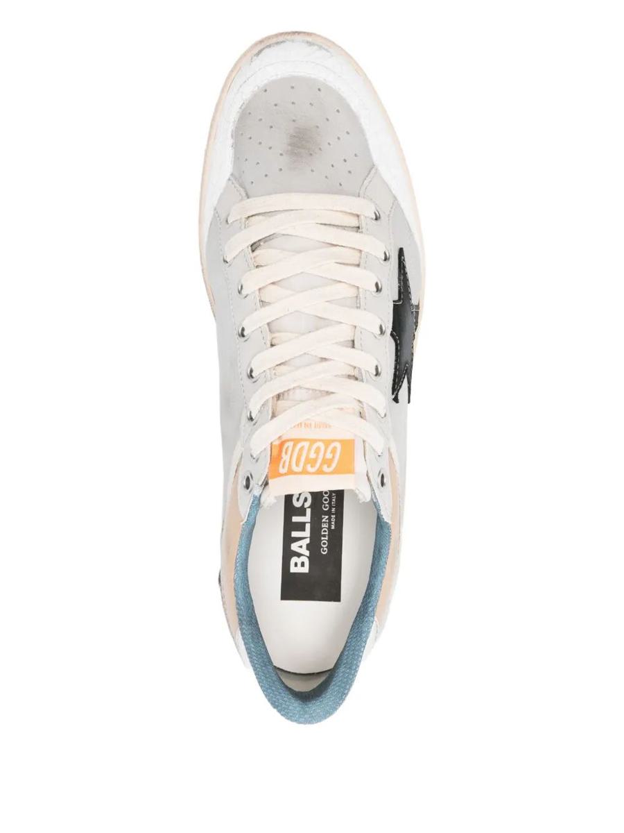 Golden Goose "Ballstar" Nubuck And Nylon Upper Crack Leather Toe Nylon Tongue Nubuck Star Laminated Heel Leather Spur Sneakers Shoes