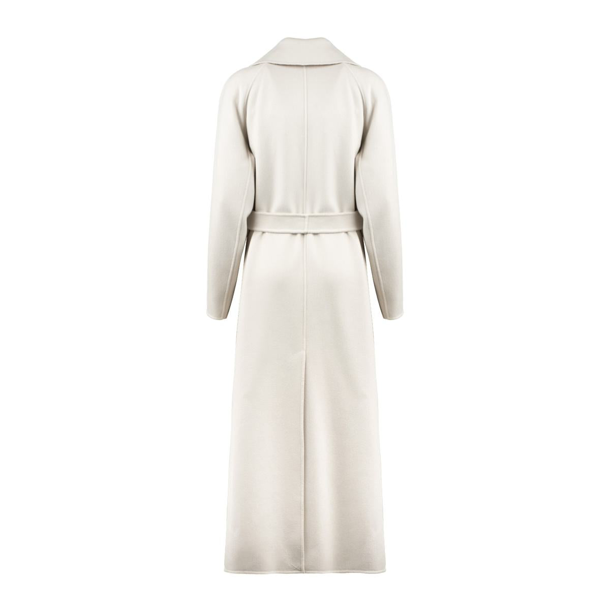 Max Mara Ivory Wool Long Robe Coat
