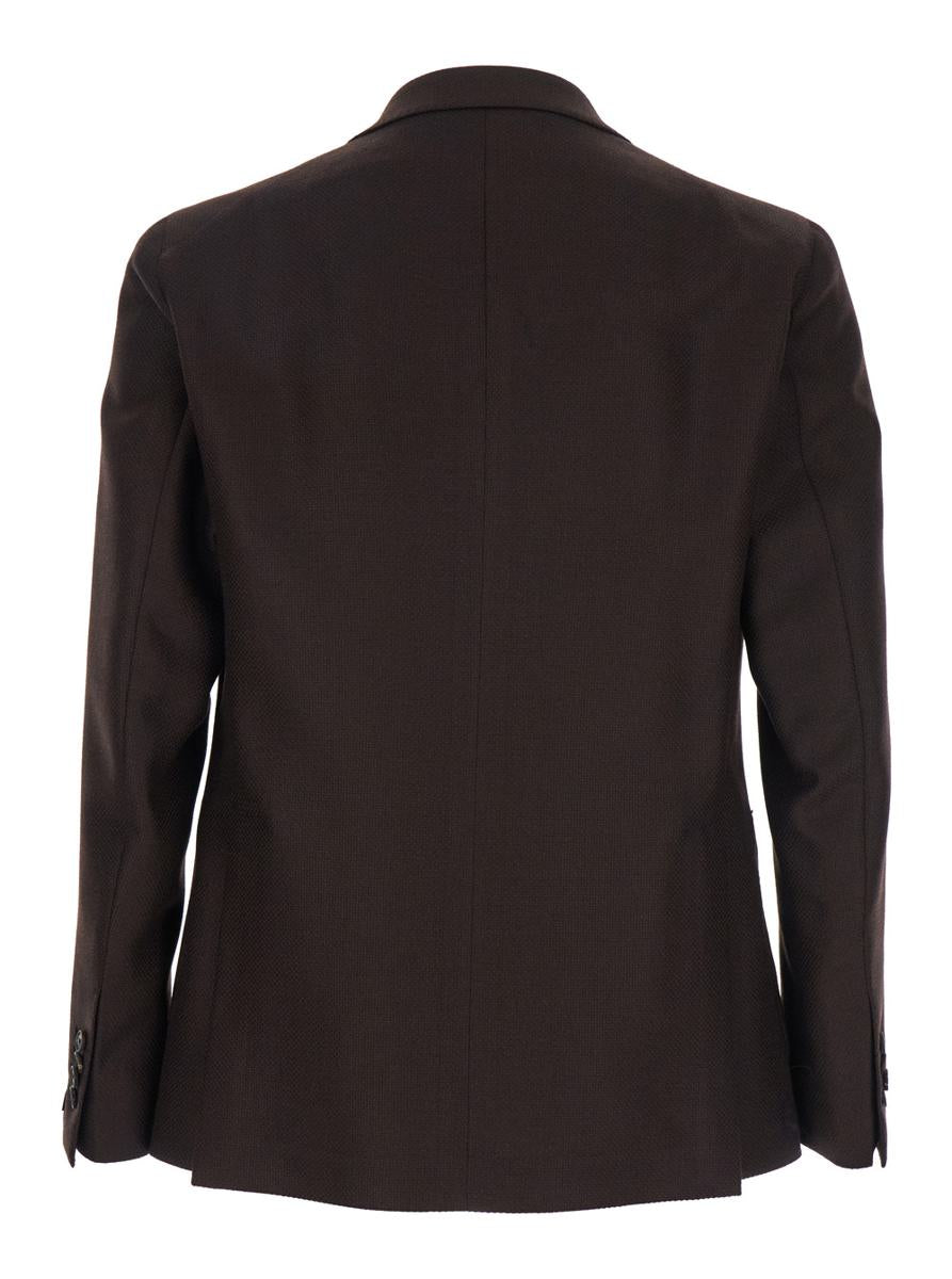 Bordeaux Single-Breasted Jacket With Notched Revers In Wool Man