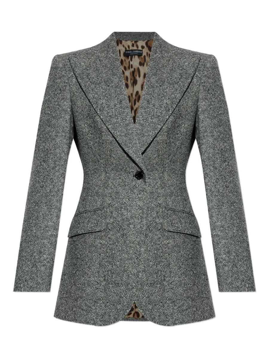 Dolce & Gabbana One-Button Tweed Jacket