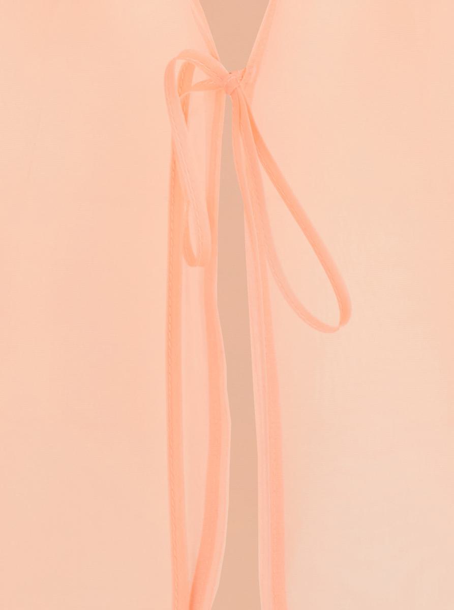 Pink Jacket With Classic Lapels And Patch Pockets On The Front In Semi-Transparent Silk Woman