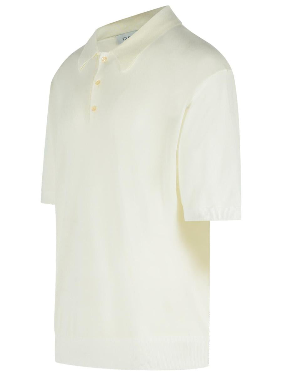 Laneus Polo Shirt In Lyocell Cream