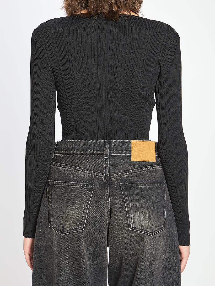 Lace Trim Knit Top
