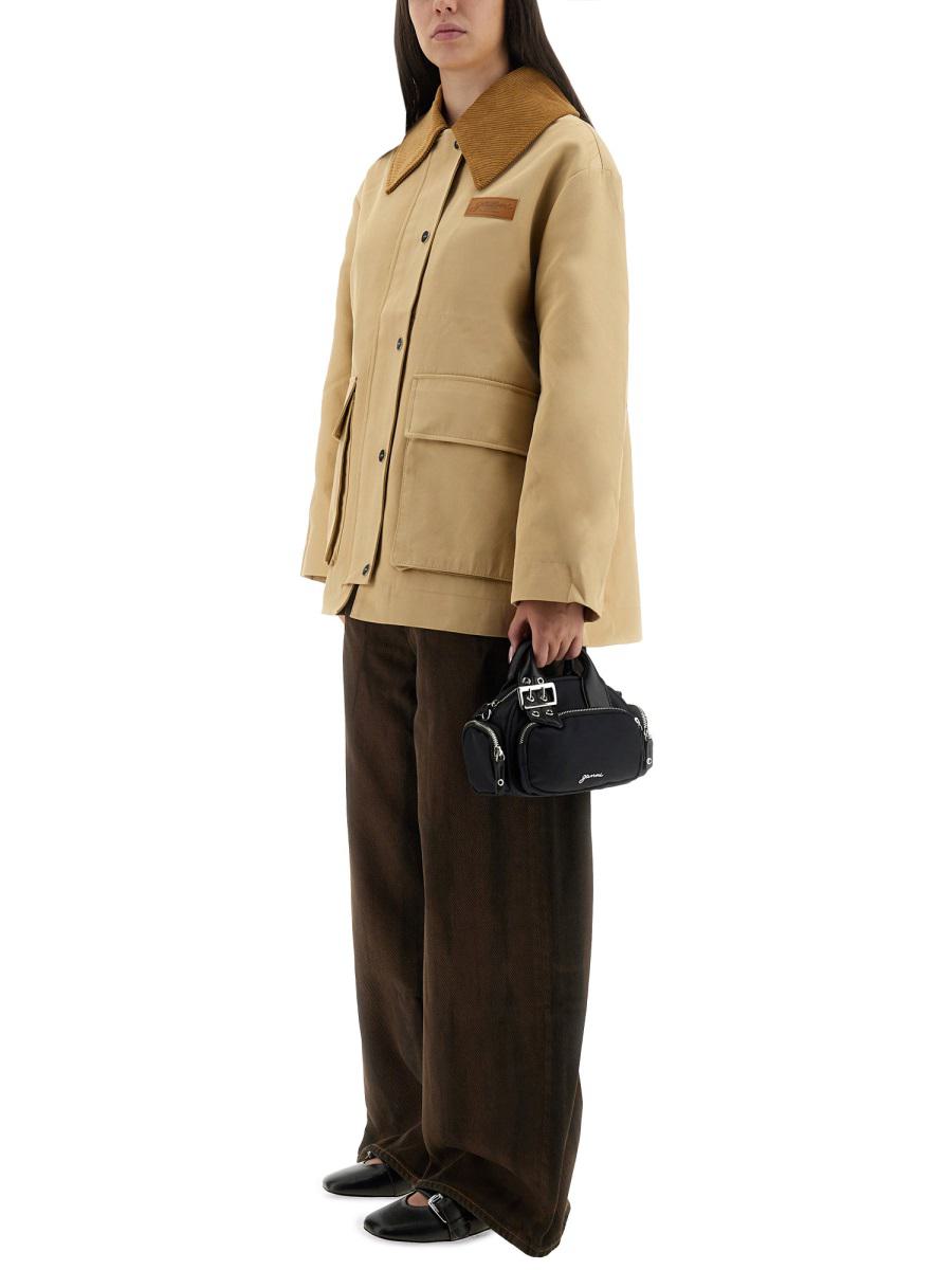Ganni Camel Twill Midi Jacket