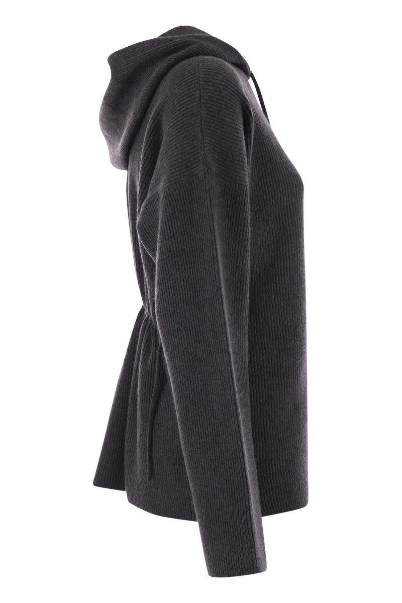 Fabiana Filippi English Ribbed Hooded Sweater