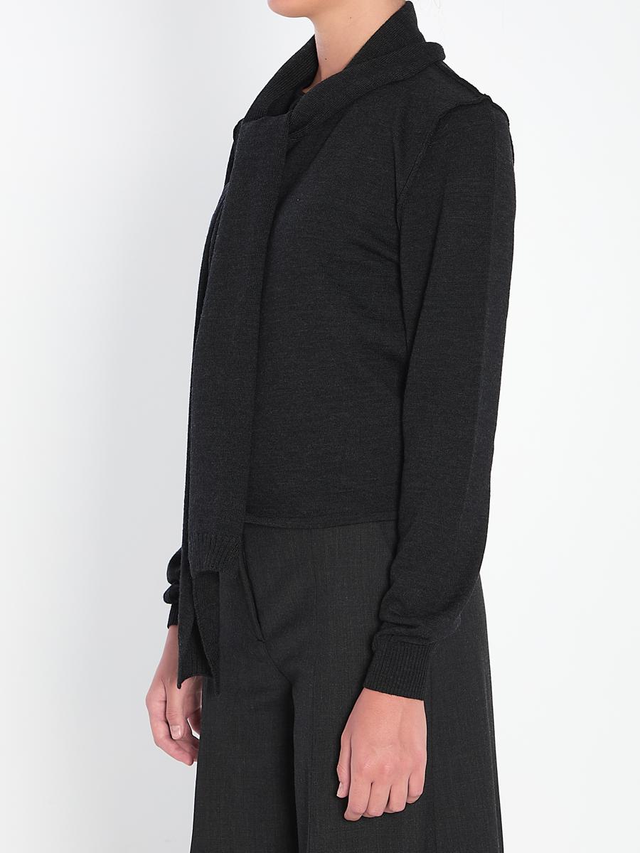 Twisted Cardigan With Scarf