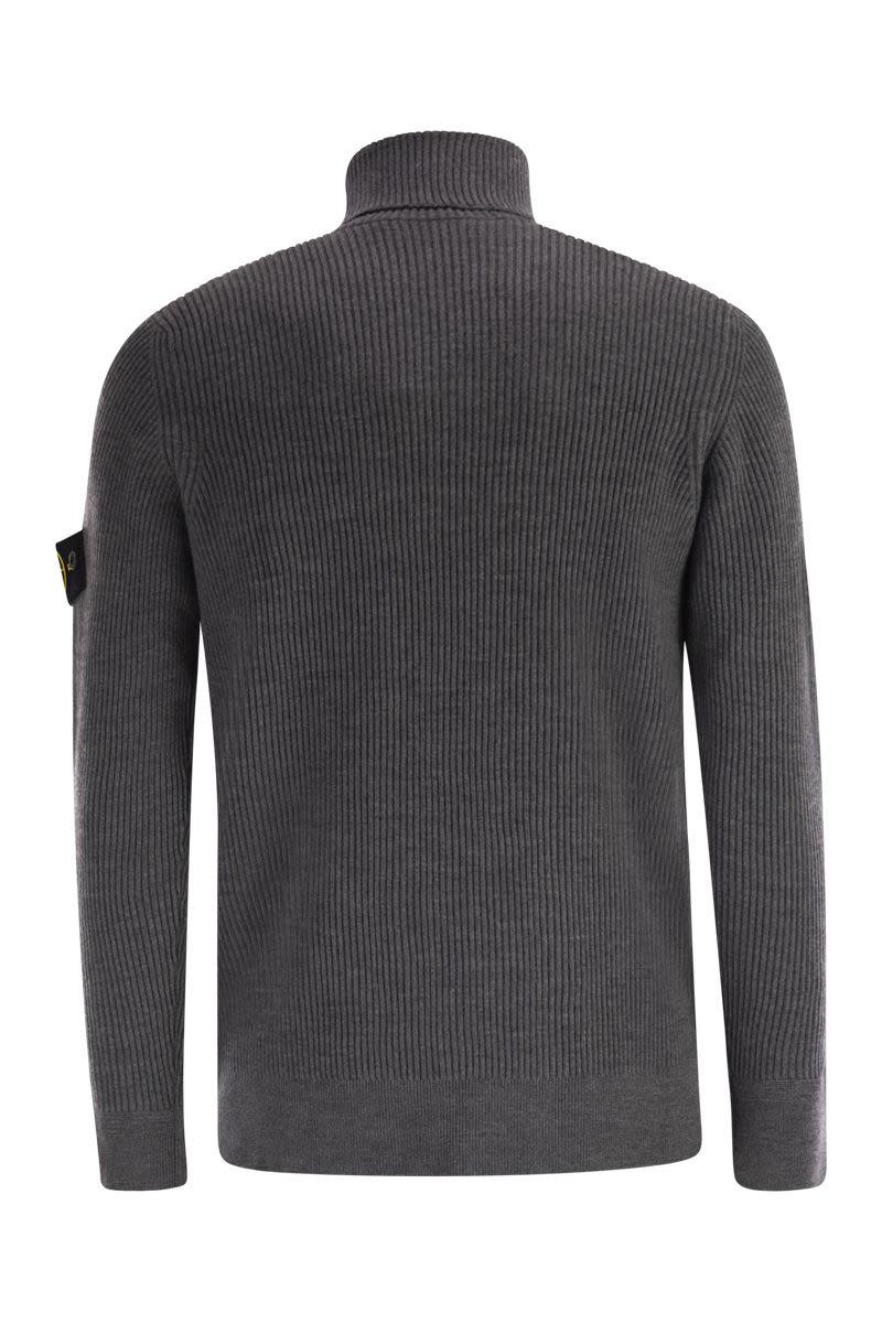 Stone Island Finely Ribbed Turtleneck Sweater