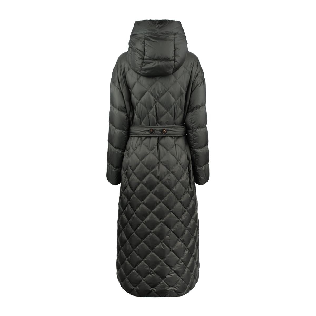 Max Mara Long Rhombus Down Jacket With Hood
