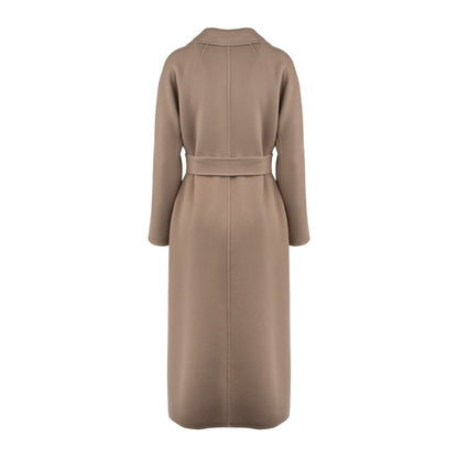 Max Mara Dove Gray Wool Drap Midi Coat