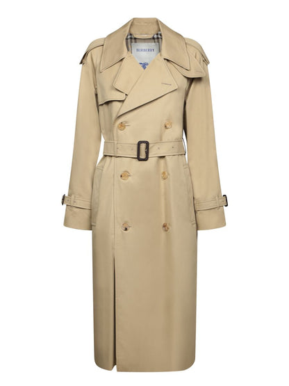 Burberry Beige Cotton Blend Trench Coat