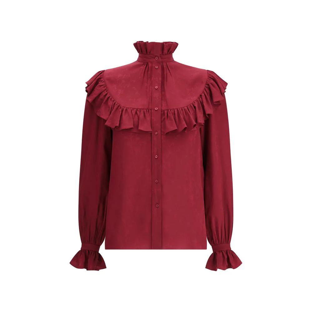 Saint Laurent Silk Shirt With Ruffles