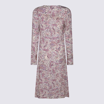 Isabel Marant Étoile Ecru And Purple Cotton Dress
