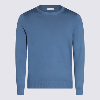Malo Light Blue Cotton Knitwear