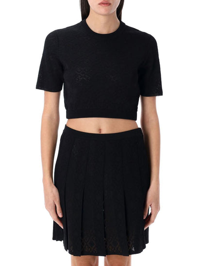 Givenchy Cropped Sweater In Monogram 72 Jacquard