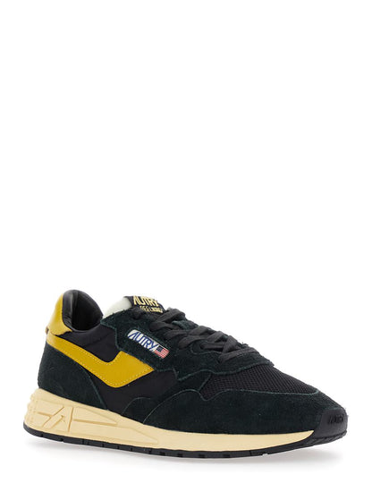 'Reel Wind' Black Low Top Sneakers With Logo Detail In Suede Man