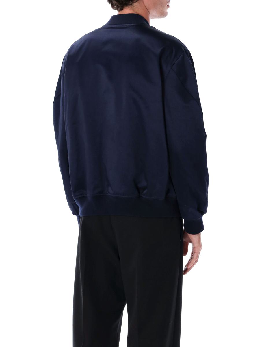 Givenchy Navy Blue Cotton Satin Zipped Blouson