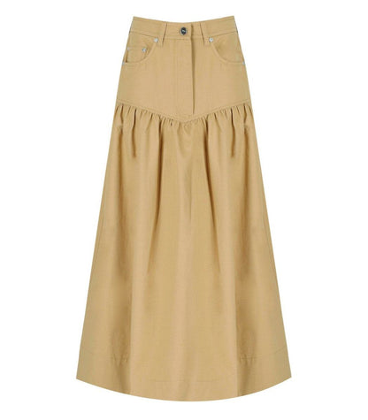 Ganni Beige Midi Skirt