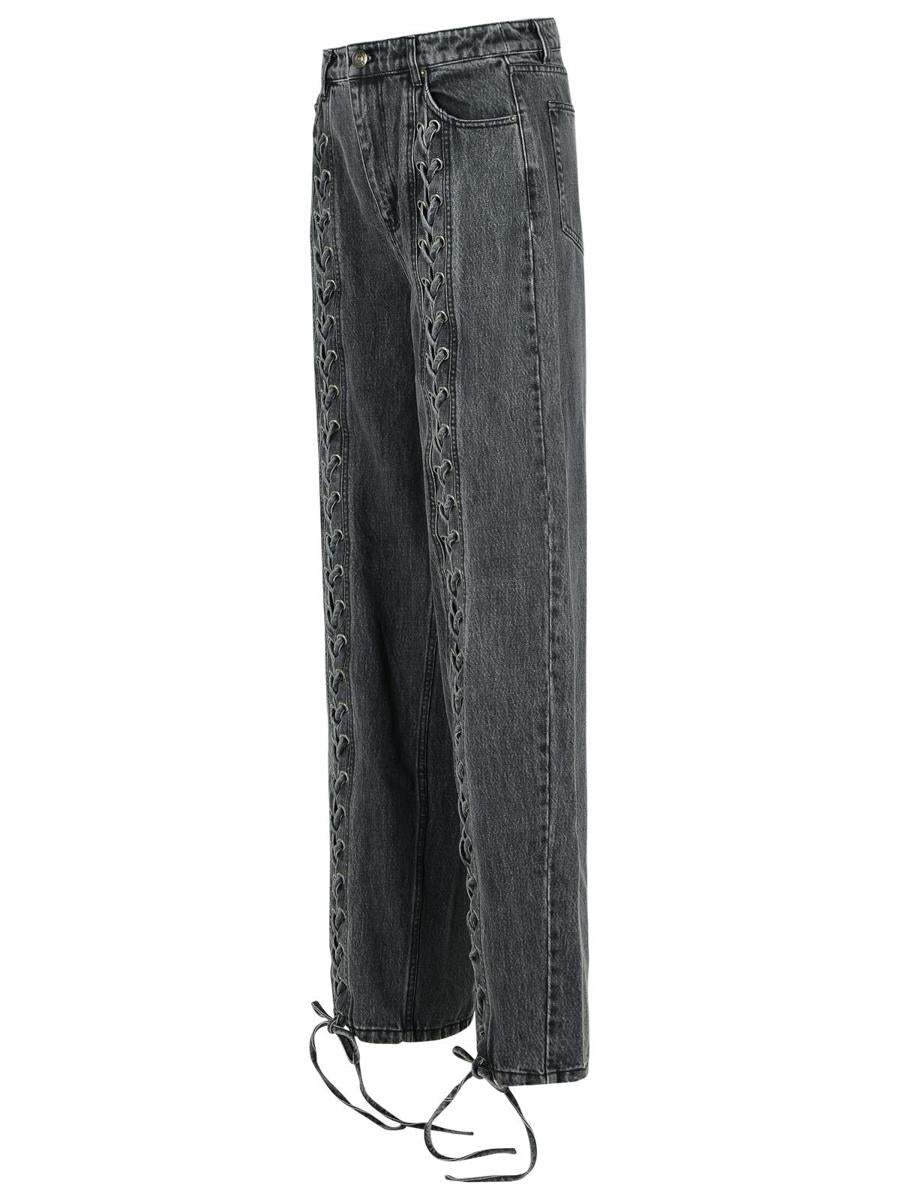 Rotate Birger Christensen Black Cotton Jeans With Laces