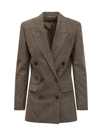 Isabel Marant Isabel Marant Double-Breasted Blazer In Striped Wool