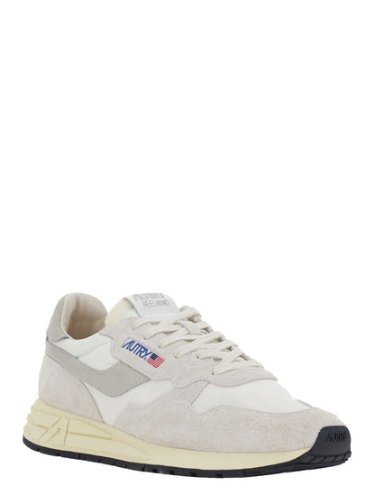 'Reel Wind' Grey Low Top Sneakers With Logo Detail In Suede Man
