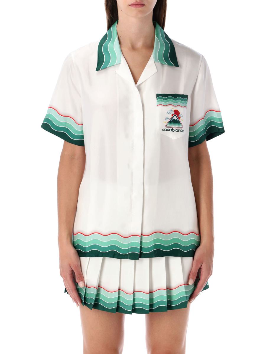 Casablanca Multicolour Montagne Ondulée Silk Short-Sleeve Shirt