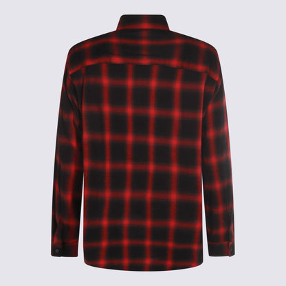 Diesel Black And Red Cotton Shirt