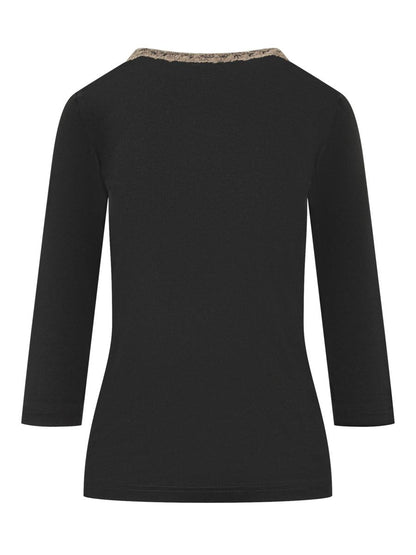 Fabiana Filippi Black T-Shirt With Embroidery By Fabiana Filippi
