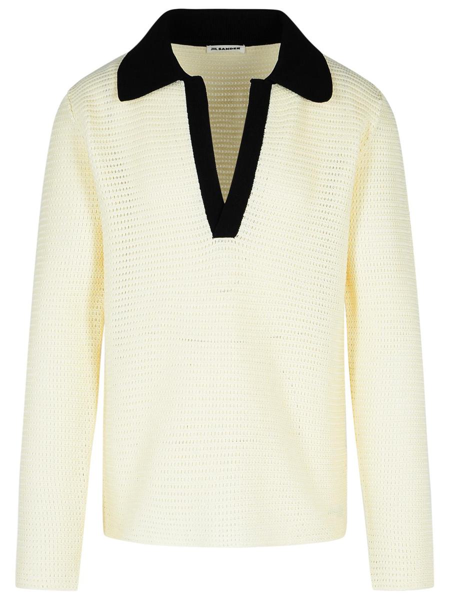 Jil Sander White Cotton Polo Shirt
