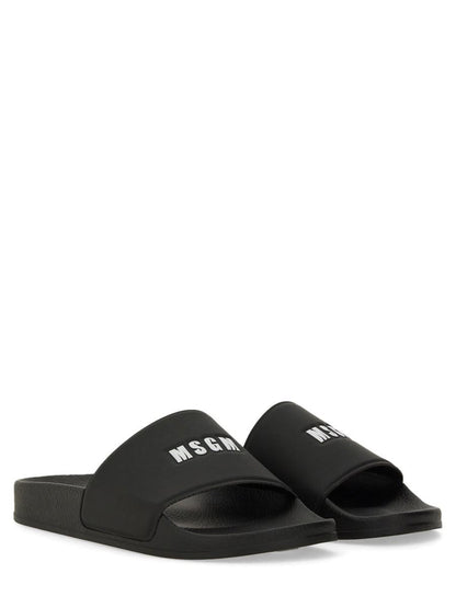 Msgm Slide Sandal With Logo