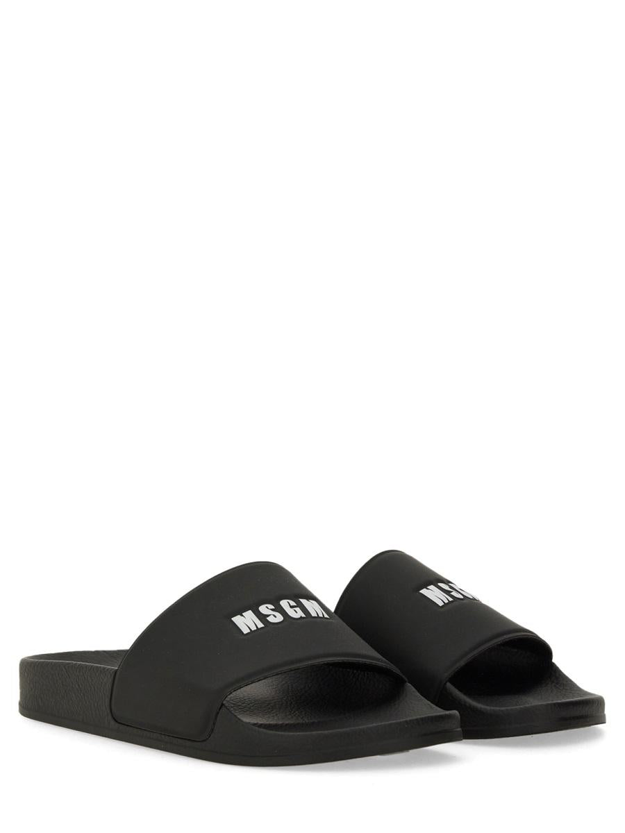 Msgm Slide Sandal With Logo