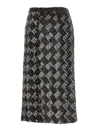 Brown Skirt With All-Over Sequins In Fabric Woman