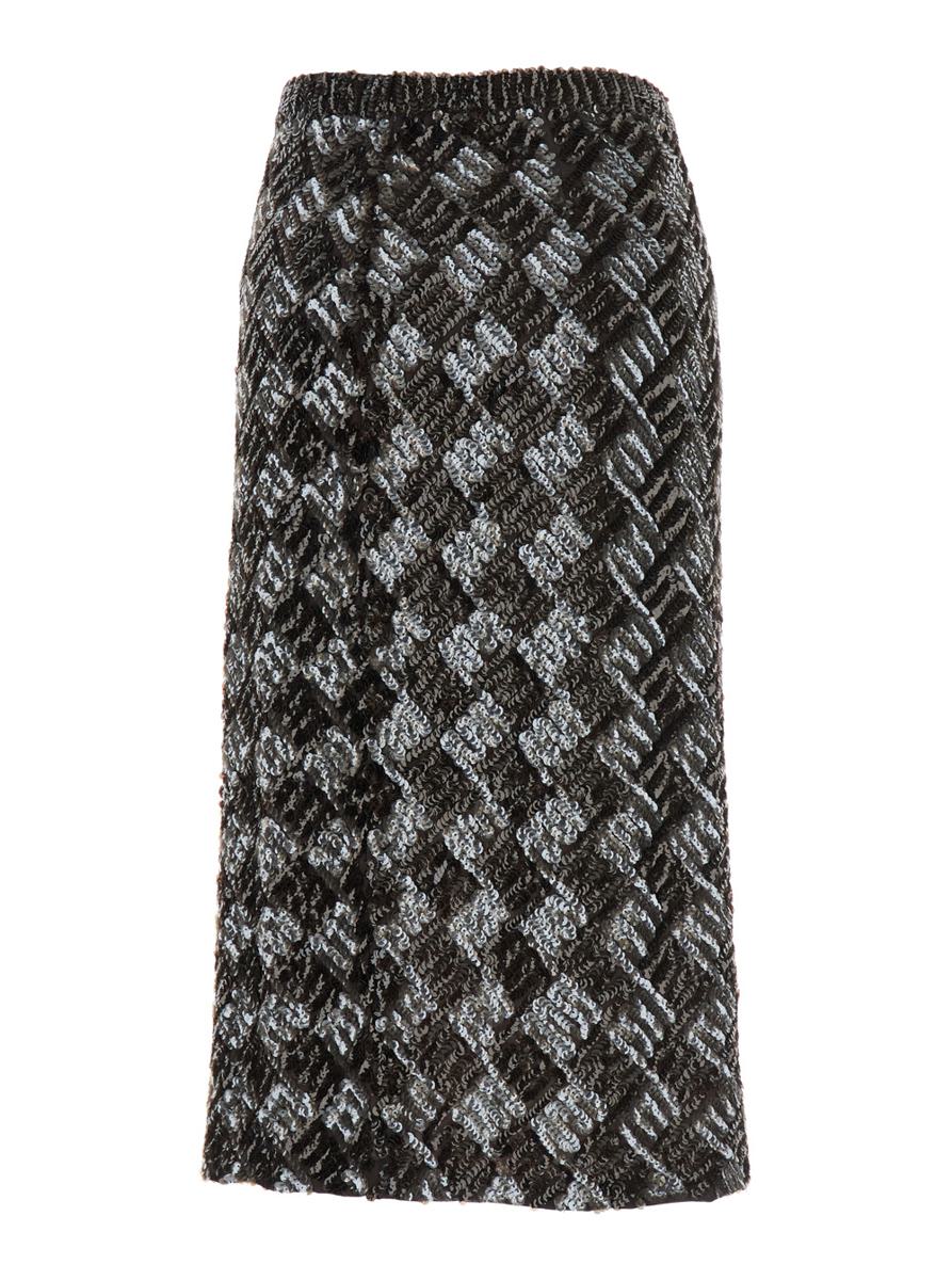 Brown Skirt With All-Over Sequins In Fabric Woman