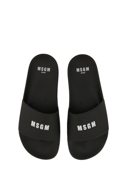 Msgm Slide Sandal With Logo