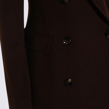 Tagliatore Dark Brown Wool Coat