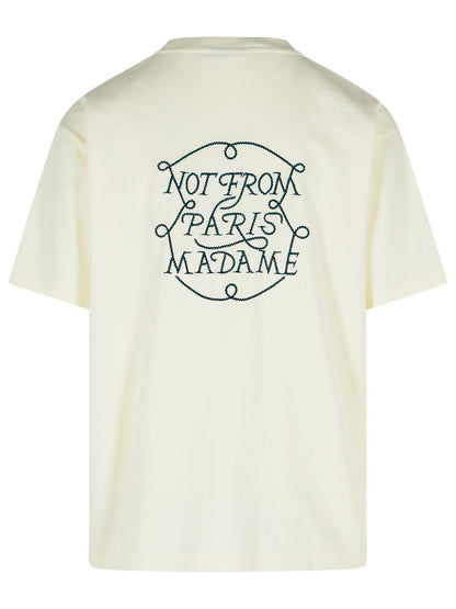 Drôle De Monsieur Cream Cotton T-Shirt