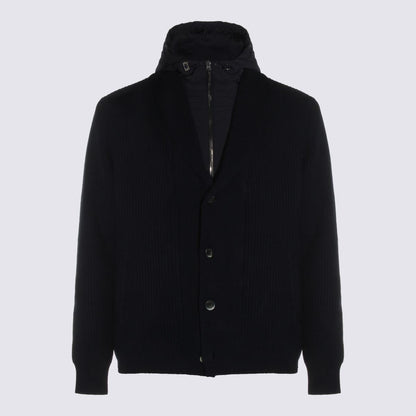 Herno Navy Blue Wool Casual Jacket
