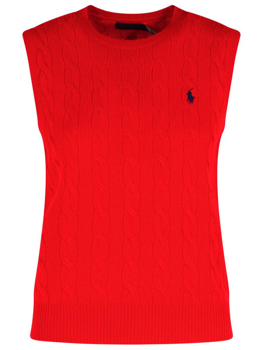 Polo Ralph Lauren Red Wool And Cashmere Vest