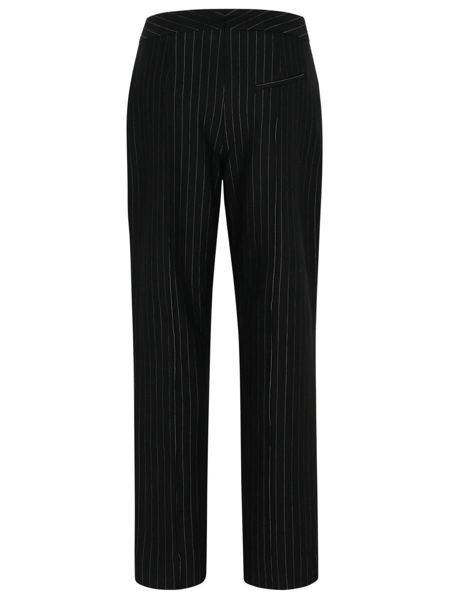 Ganni Black Viscose Blend Trousers