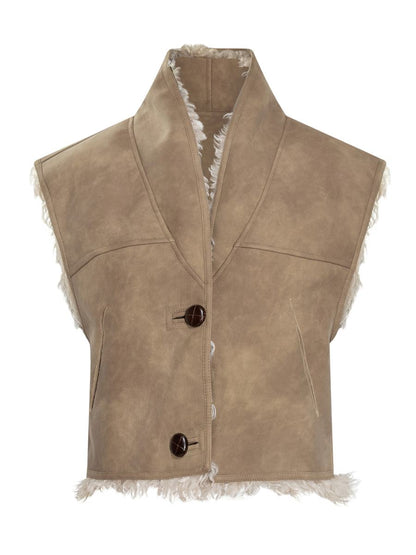 Isabel Marant Étoile Shearling Vest With High Collar Isabel Marant Étoile