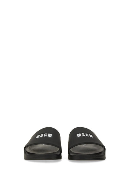 Msgm Slide Sandal With Logo