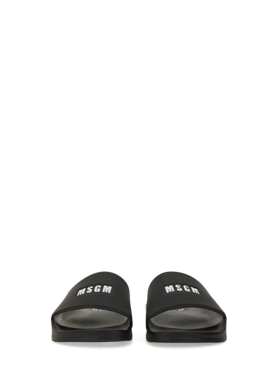 Msgm Slide Sandal With Logo