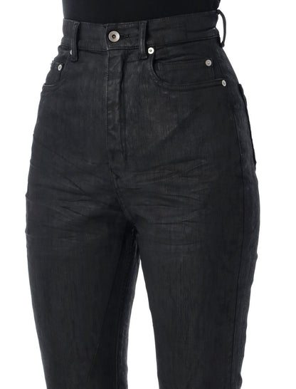 Rick Owens Drkshdw Bolan Bootcut Black Waxed Jeans
