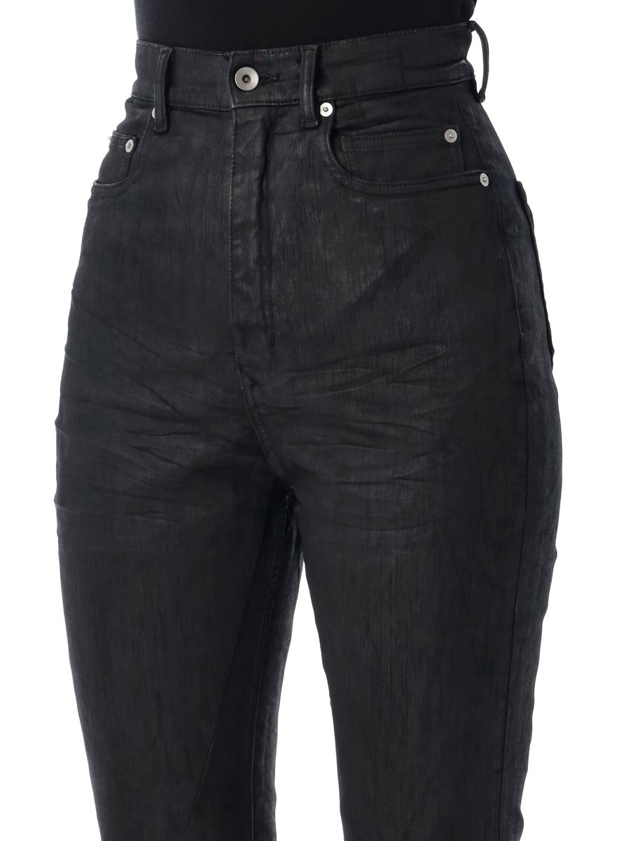 Rick Owens Drkshdw Bolan Bootcut Black Waxed Jeans