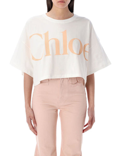 Chloé Oversized Cropped Logo T-Shirt